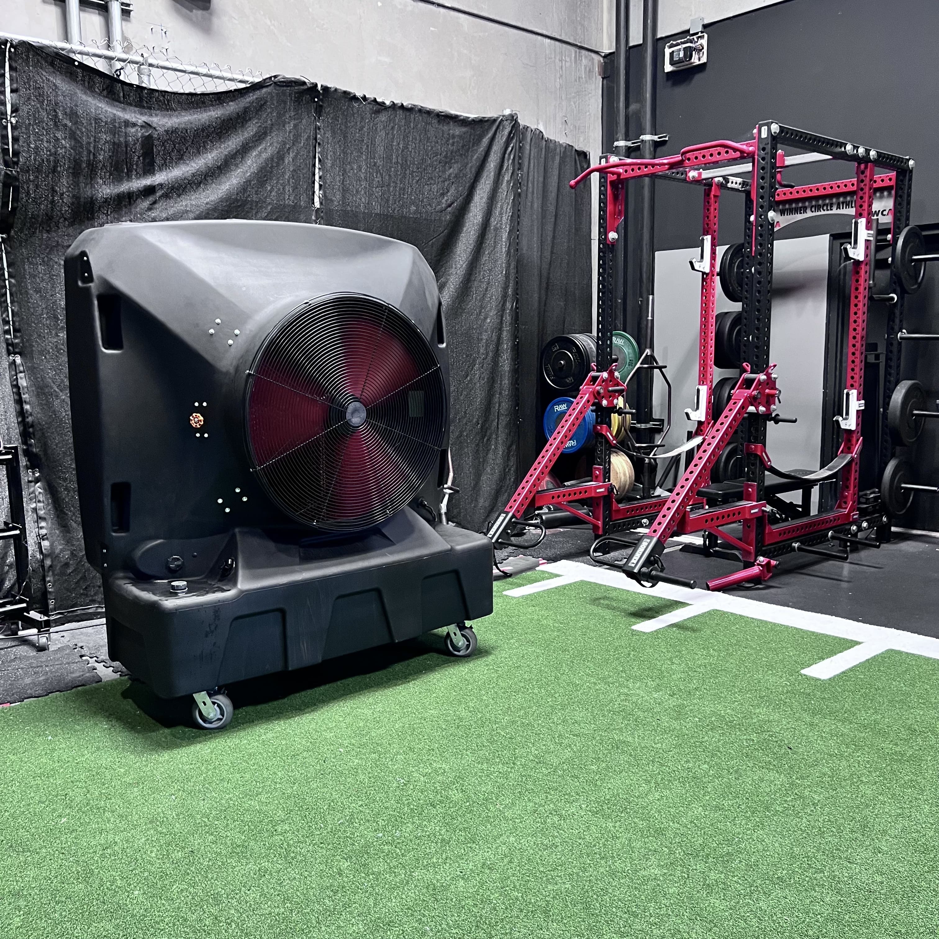 SB Evaps Evaporative cooler being used at a gym and a fitness center