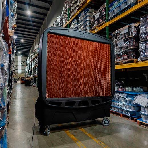 SB Evaps Evaporative Cooler Large Size, Front View, at a Warehouse