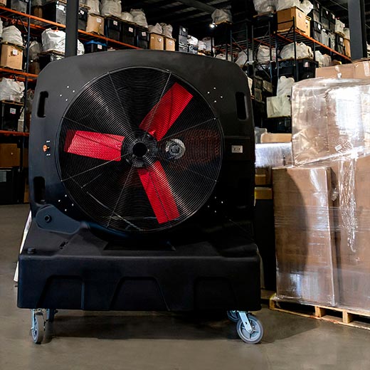 SB Evaps Evaporative Cooler, Large Size, Back View, at a Warehouse 